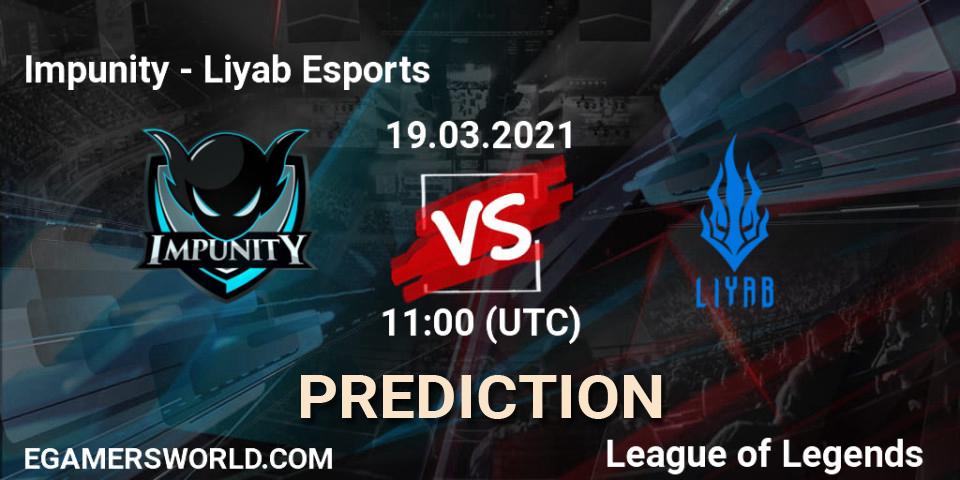 Impunity - Liyab Esports: прогноз. 19.03.2021 at 11:00, LoL, PCS Spring 2021 - Group Stage