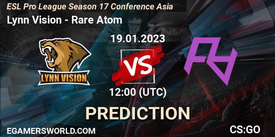 Lynn Vision - Rare Atom: прогноз. 19.01.2023 at 12:30, Counter-Strike (CS2), ESL Pro League Season 17 Conference Asia
