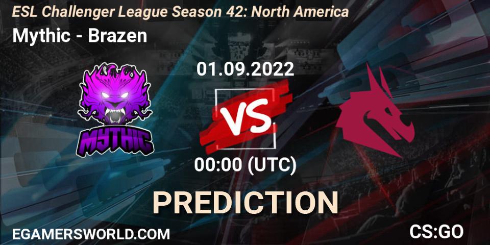 Mythic - Brazen: прогноз. 29.09.22, CS2 (CS:GO), ESL Challenger League Season 42: North America