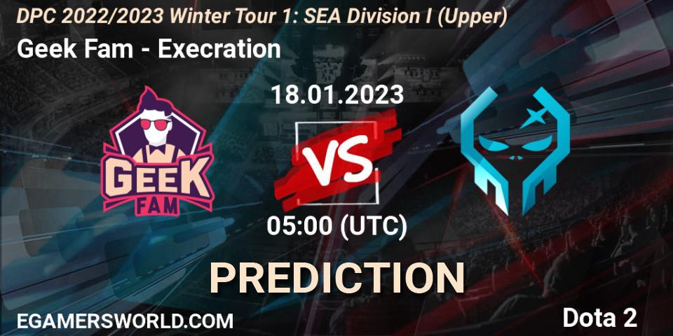 Geek Slate - Execration: прогноз. 18.01.2023 at 05:00, Dota 2, DPC 2022/2023 Winter Tour 1: SEA Division I (Upper)