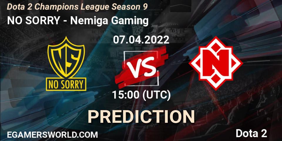NO SORRY - Nemiga Gaming: прогноз. 07.04.22, Dota 2, Dota 2 Champions League Season 9