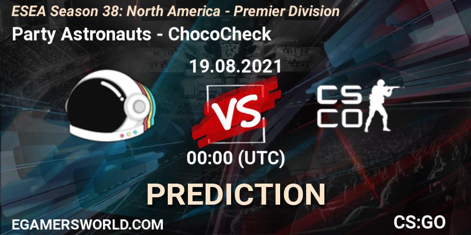 Party Astronauts - ChocoCheck: прогноз. 29.09.2021 at 00:20, Counter-Strike (CS2), ESEA Season 38: North America 