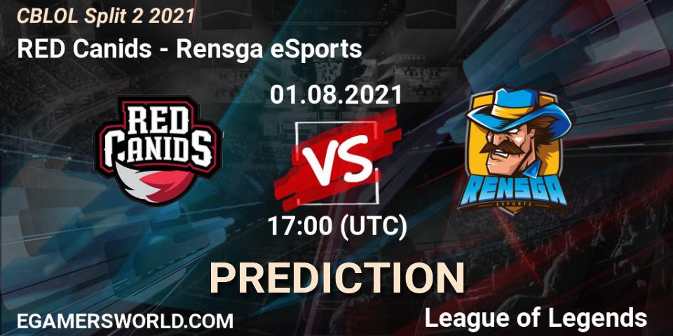 RED Canids - Rensga eSports: прогноз. 01.08.2021 at 17:00, LoL, CBLOL Split 2 2021