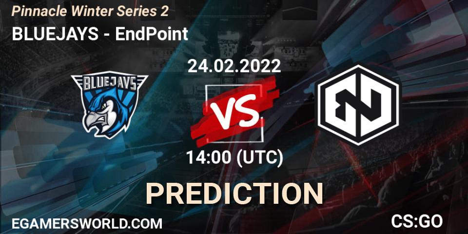 BLUEJAYS - EndPoint: прогноз. 24.02.2022 at 14:00, Counter-Strike (CS2), Pinnacle Winter Series 2