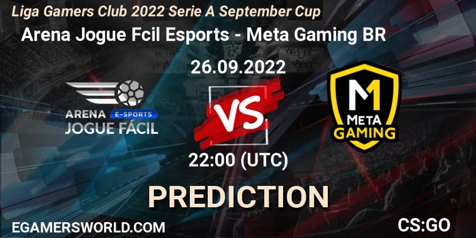  Arena Jogue Fácil Esports - Meta Gaming BR: прогноз. 26.09.2022 at 22:00, Counter-Strike (CS2), Liga Gamers Club 2022 Serie A September Cup