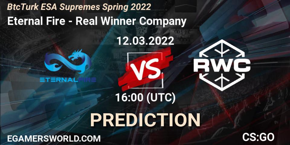 Eternal Fire - Real Winner Company: прогноз. 12.03.2022 at 16:00, Counter-Strike (CS2), BtcTurk ESA Supremes Spring 2022