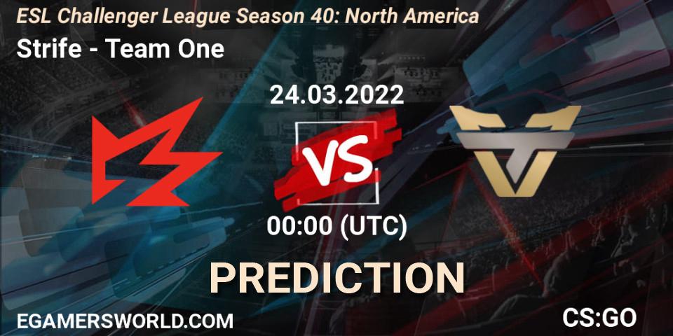 Strife - Team One: прогноз. 24.03.22, CS2 (CS:GO), ESL Challenger League Season 40: North America