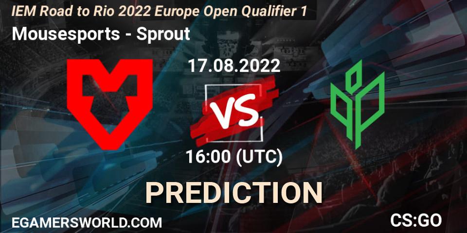 Mousesports - Sprout: прогноз. 17.08.2022 at 16:00, Counter-Strike (CS2), IEM Road to Rio 2022 Europe Open Qualifier 1