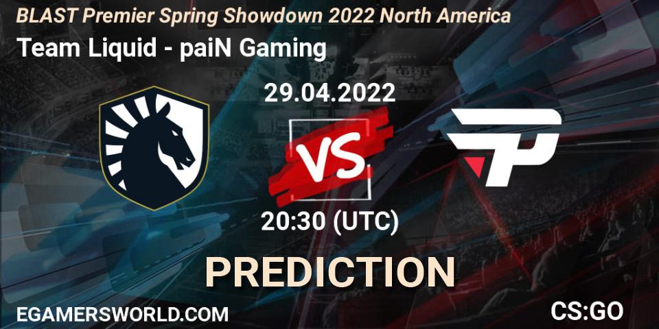 Team Liquid - paiN Gaming: прогноз. 29.04.22, CS2 (CS:GO), BLAST Premier Spring Showdown 2022 North America
