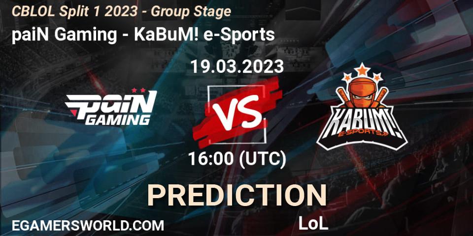 paiN Gaming - KaBuM! e-Sports: прогноз. 19.03.2023 at 16:00, LoL, CBLOL Split 1 2023 - Group Stage