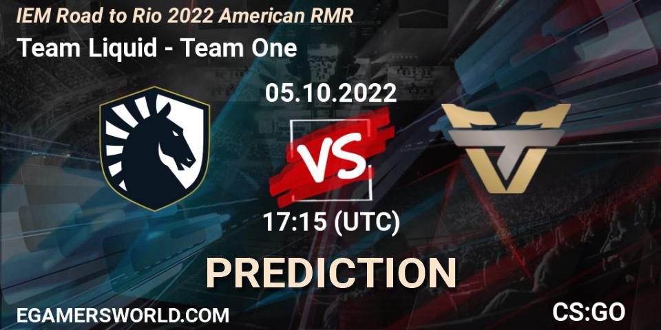 Team Liquid - Team One: прогноз. 05.10.22, CS2 (CS:GO), IEM Road to Rio 2022 American RMR