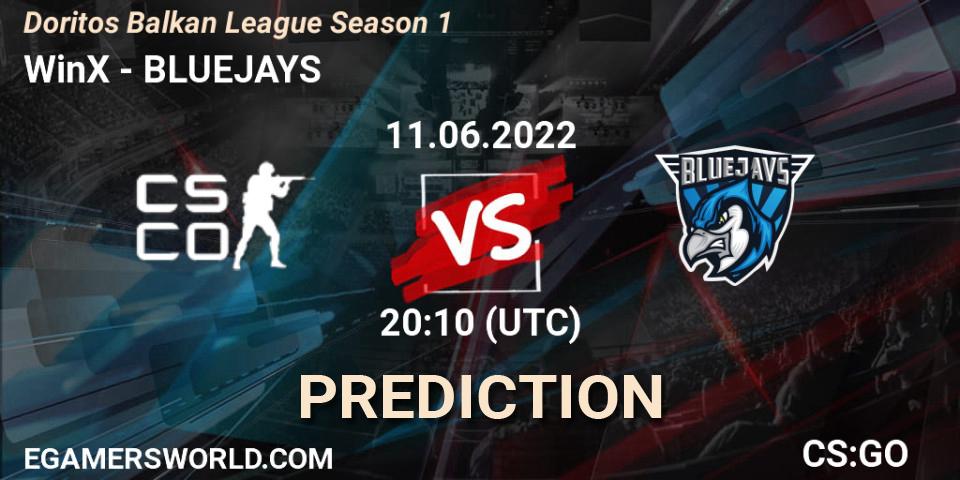 WinX - BLUEJAYS: прогноз. 11.06.2022 at 20:15, Counter-Strike (CS2), Doritos Balkan League Season 1