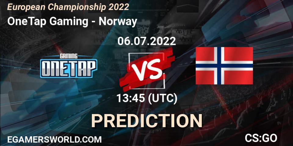 OneTap Gaming - Norway: прогноз. 06.07.2022 at 14:00, Counter-Strike (CS2), European Championship 2022
