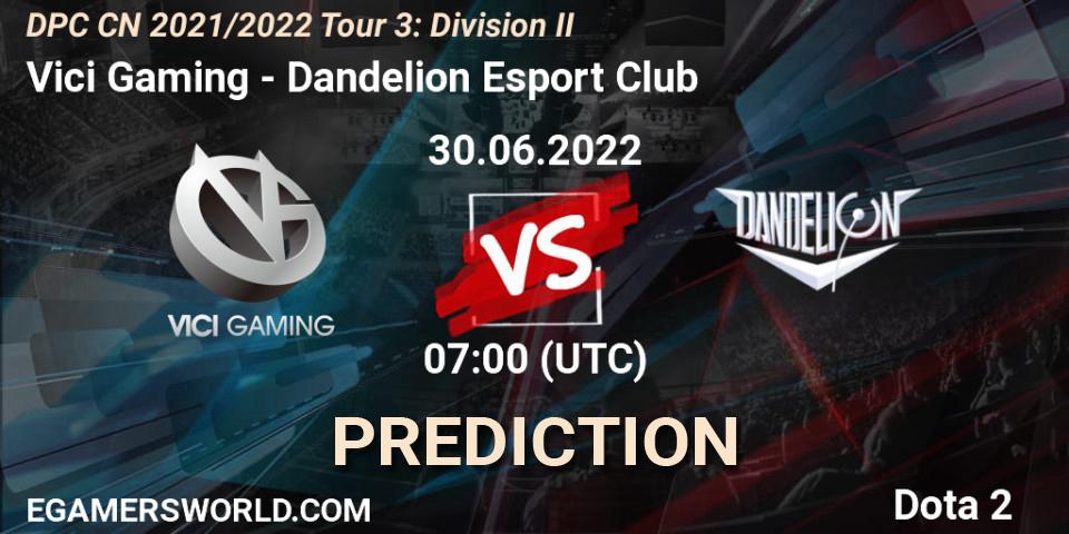 Vici Gaming - Dandelion Esport Club: прогноз. 01.07.2022 at 06:59, Dota 2, DPC 2021/2022 China Tour 3: Division I