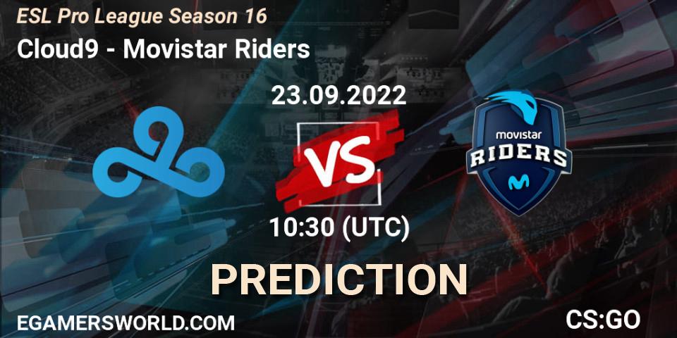 Cloud9 - Movistar Riders: прогноз. 23.09.2022 at 10:30, Counter-Strike (CS2), ESL Pro League Season 16