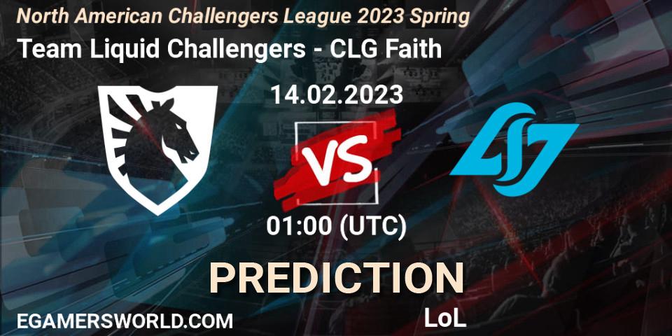 Team Liquid Challengers - CLG Faith: прогноз. 14.02.23, LoL, NACL 2023 Spring - Group Stage