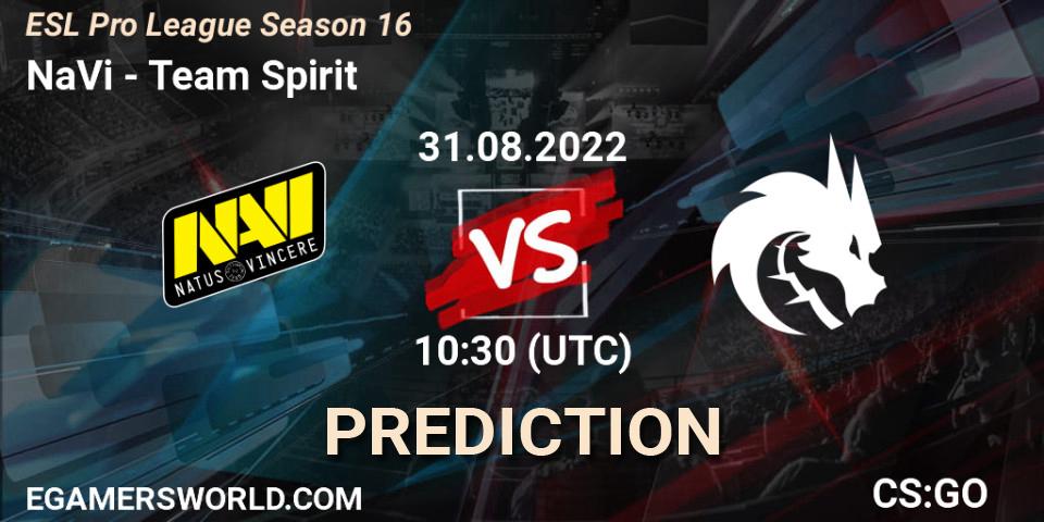NaVi - Team Spirit: прогноз. 31.08.22, CS2 (CS:GO), ESL Pro League Season 16