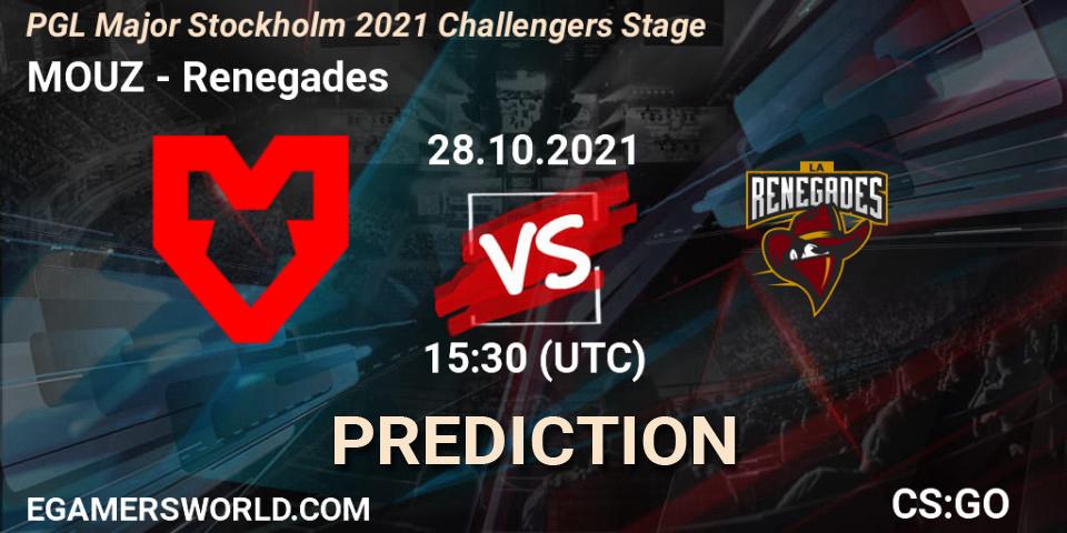 MOUZ - Renegades: прогноз. 28.10.21, CS2 (CS:GO), PGL Major Stockholm 2021 Challengers Stage