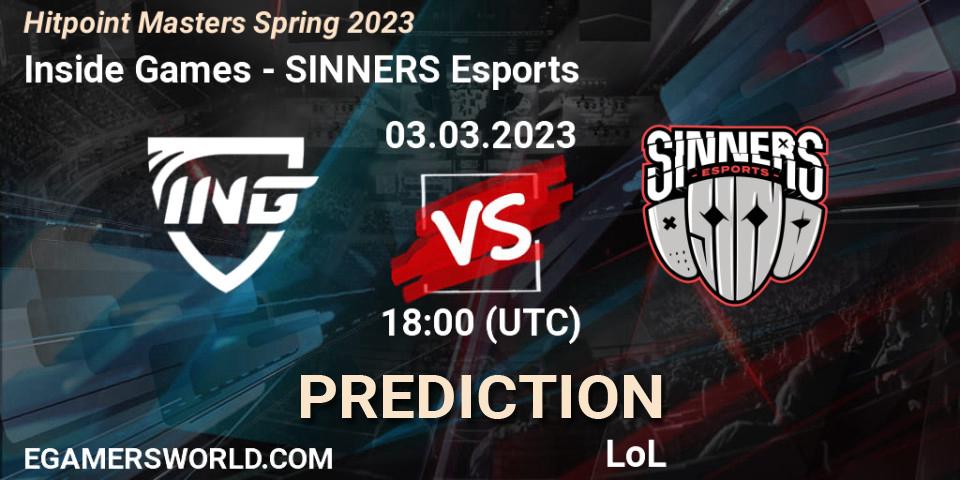 Inside Games - SINNERS Esports: прогноз. 03.02.23, LoL, Hitpoint Masters Spring 2023