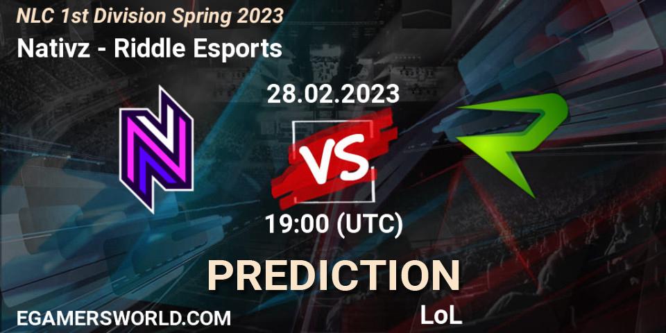 Nativz - Riddle Esports: прогноз. 28.02.23, LoL, NLC 1st Division Spring 2023