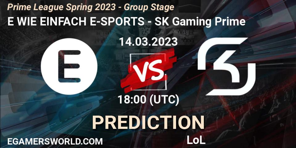 E WIE EINFACH E-SPORTS - SK Gaming Prime: прогноз. 14.03.2023 at 21:10, LoL, Prime League Spring 2023 - Group Stage