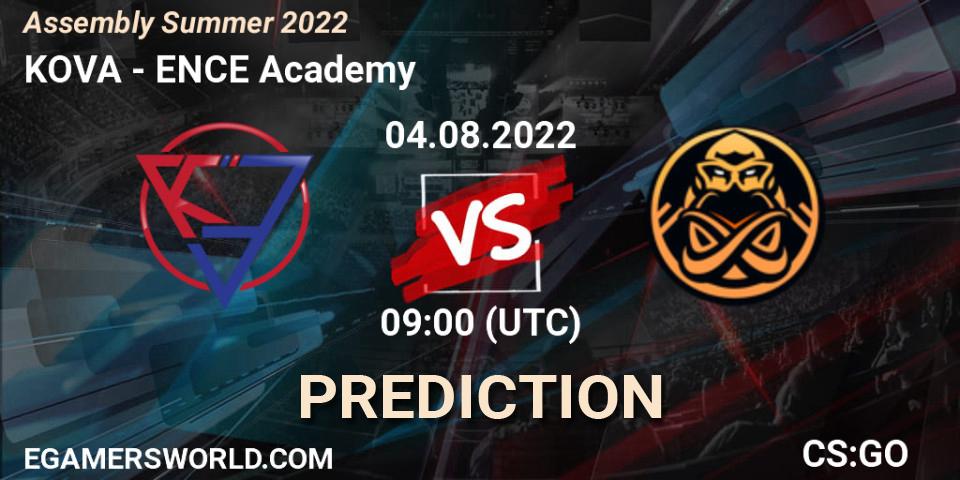 KOVA - ENCE Academy: прогноз. 04.08.2022 at 09:00, Counter-Strike (CS2), Assembly Summer 2022