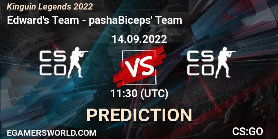 Edward's Team - pashaBiceps' Team: прогноз. 14.09.2022 at 11:30, Counter-Strike (CS2), Kinguin Legends 2022