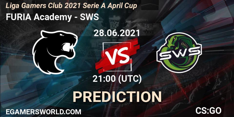 FURIA Academy - SWS: прогноз. 28.06.2021 at 21:00, Counter-Strike (CS2), Liga Gamers Club 2021 Serie A April Cup