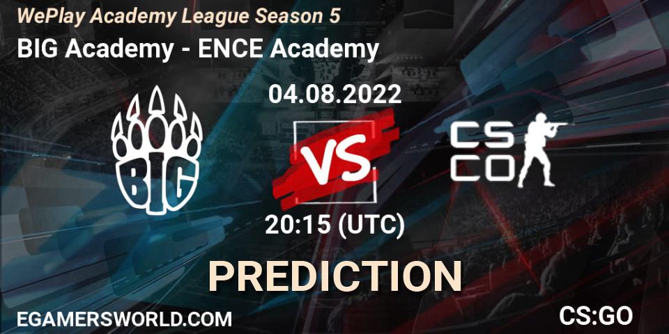 BIG Academy - ENCE Academy: прогноз. 04.08.2022 at 20:15, Counter-Strike (CS2), WePlay Academy League Season 5