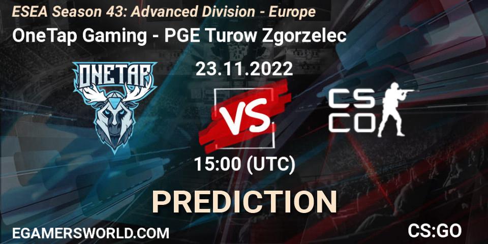 OneTap Gaming - PGE Turow Zgorzelec: прогноз. 23.11.22, CS2 (CS:GO), ESEA Season 43: Advanced Division - Europe
