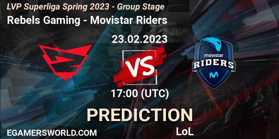 Rebels Gaming - Movistar Riders: прогноз. 23.02.2023 at 20:00, LoL, LVP Superliga Spring 2023 - Group Stage