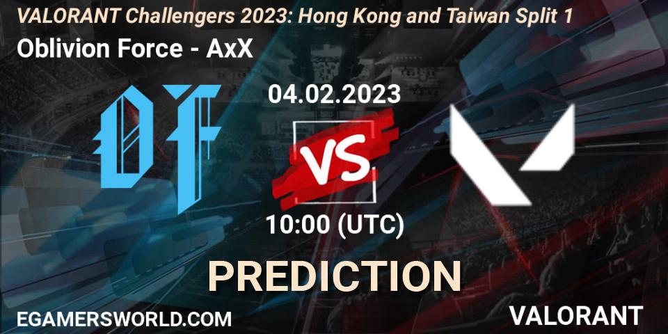 Oblivion Force - AxX: прогноз. 04.02.23, VALORANT, VALORANT Challengers 2023: Hong Kong and Taiwan Split 1