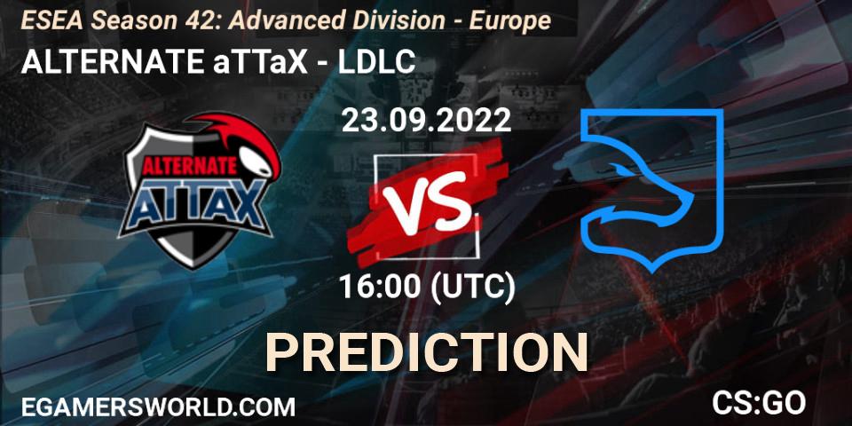 ALTERNATE aTTaX - LDLC: прогноз. 23.09.2022 at 16:00, Counter-Strike (CS2), ESEA Season 42: Advanced Division - Europe