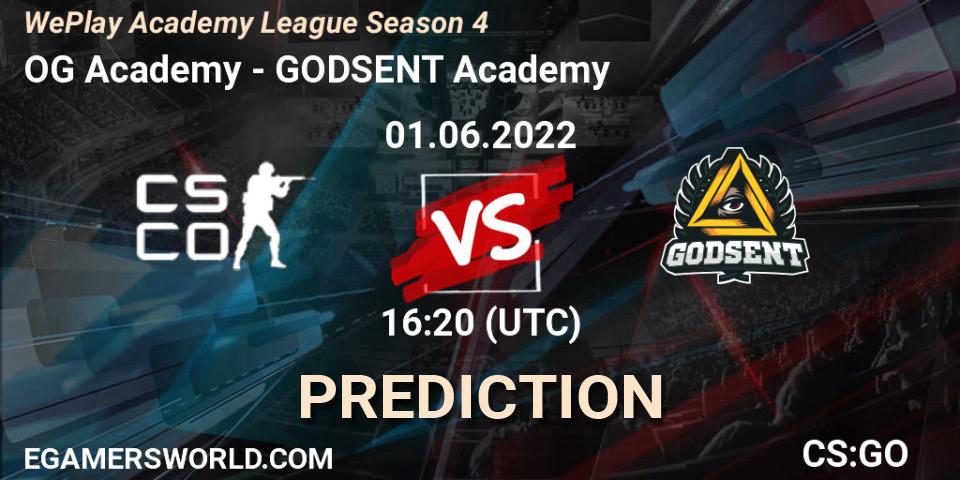 OG Academy - GODSENT Academy: прогноз. 01.06.2022 at 16:40, Counter-Strike (CS2), WePlay Academy League Season 4