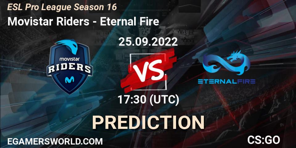 Movistar Riders - Eternal Fire: прогноз. 25.09.2022 at 17:30, Counter-Strike (CS2), ESL Pro League Season 16