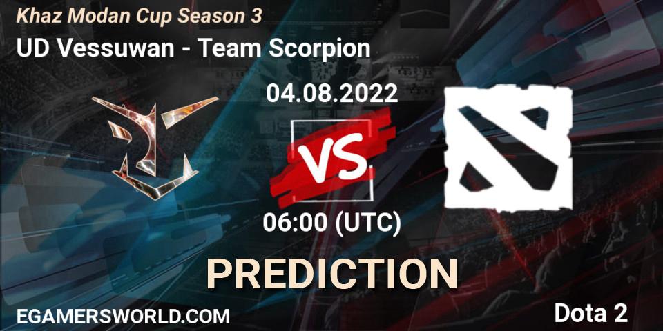 UD Vessuwan - Team Scorpion: прогноз. 04.08.2022 at 08:00, Dota 2, Khaz Modan Cup Season 3