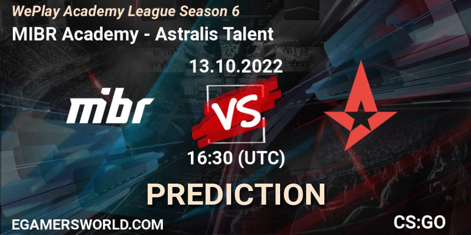MIBR Academy - Astralis Talent: прогноз. 13.10.2022 at 16:30, Counter-Strike (CS2), WePlay Academy League Season 6