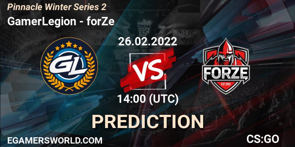 GamerLegion - forZe: прогноз. 26.02.2022 at 14:00, Counter-Strike (CS2), Pinnacle Winter Series 2