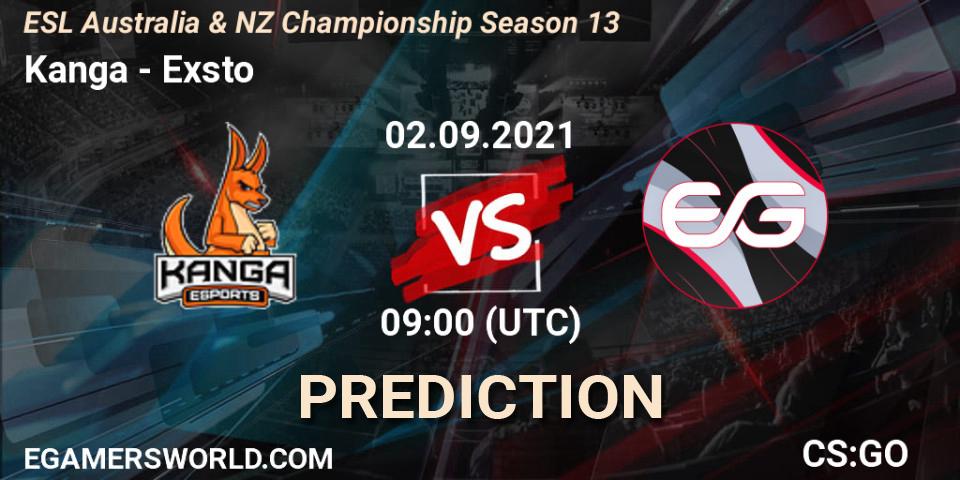 Kanga - Exsto: прогноз. 02.09.21, CS2 (CS:GO), ESL Australia & NZ Championship Season 13