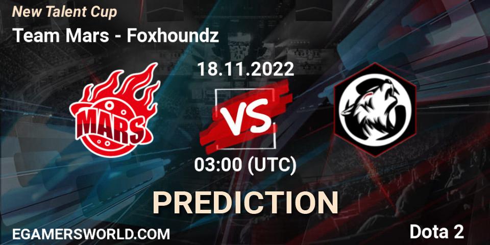 Team Mars - Foxhoundz: прогноз. 18.11.2022 at 03:09, Dota 2, New Talent Cup