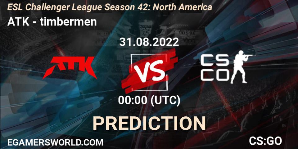 ATK - timbermen: прогноз. 31.08.22, CS2 (CS:GO), ESL Challenger League Season 42: North America