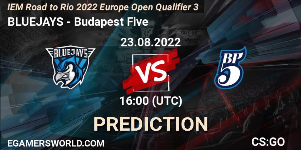 BLUEJAYS - Budapest Five: прогноз. 23.08.2022 at 16:05, Counter-Strike (CS2), IEM Road to Rio 2022 Europe Open Qualifier 3