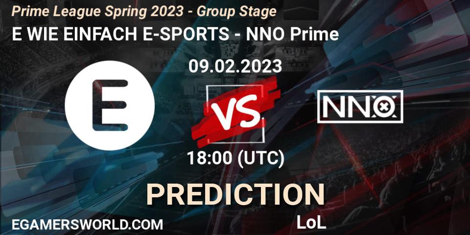 E WIE EINFACH E-SPORTS - NNO Prime: прогноз. 09.02.23, LoL, Prime League Spring 2023 - Group Stage