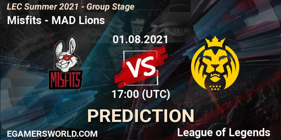Misfits - MAD Lions: прогноз. 02.07.2021 at 18:00, LoL, LEC Summer 2021 - Group Stage