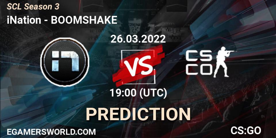 iNation - BOOMSHAKE: прогноз. 26.03.2022 at 19:15, Counter-Strike (CS2), SCL Season 3