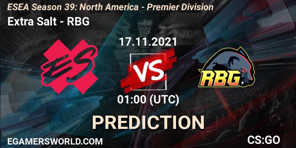 Extra Salt - RBG: прогноз. 07.12.2021 at 02:00, Counter-Strike (CS2), ESEA Season 39: North America - Premier Division