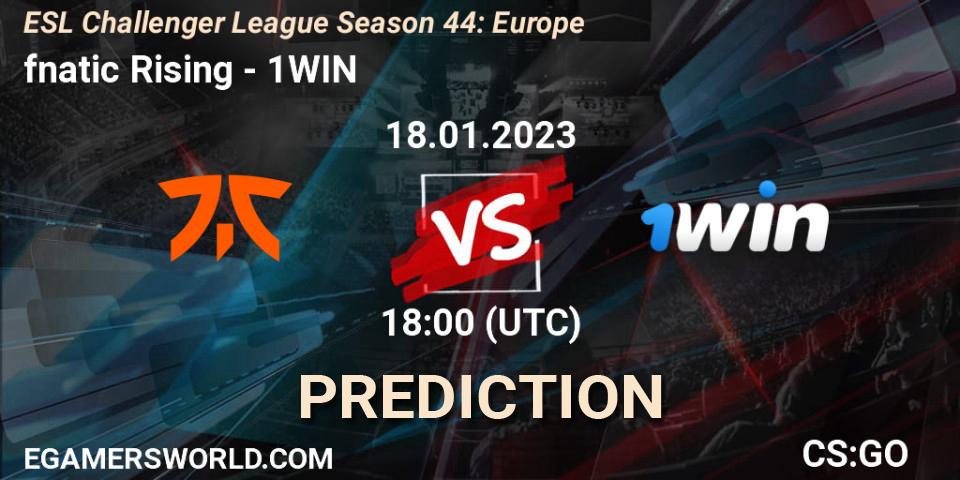 fnatic Rising - 1WIN: прогноз. 18.01.2023 at 18:00, Counter-Strike (CS2), ESL Challenger League Season 44: Europe