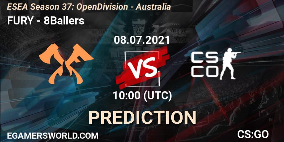 FURY - 8Ballers: прогноз. 08.07.2021 at 10:00, Counter-Strike (CS2), ESEA Season 37: Open Division - Australia