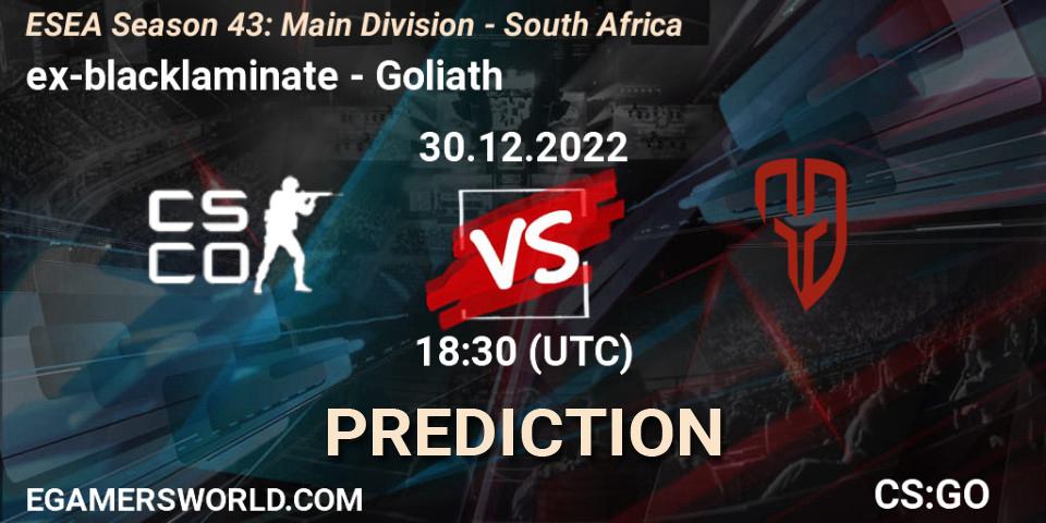 ex-blacklaminate - Goliath: прогноз. 29.12.22, CS2 (CS:GO), ESEA Season 43: Main Division - South Africa