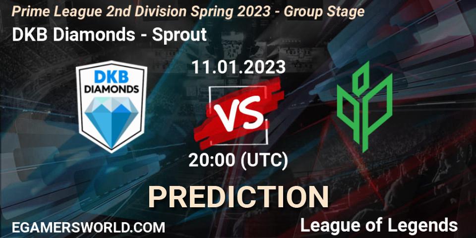 DKB Diamonds - Sprout: прогноз. 11.01.2023 at 20:00, LoL, Prime League 2nd Division Spring 2023 - Group Stage